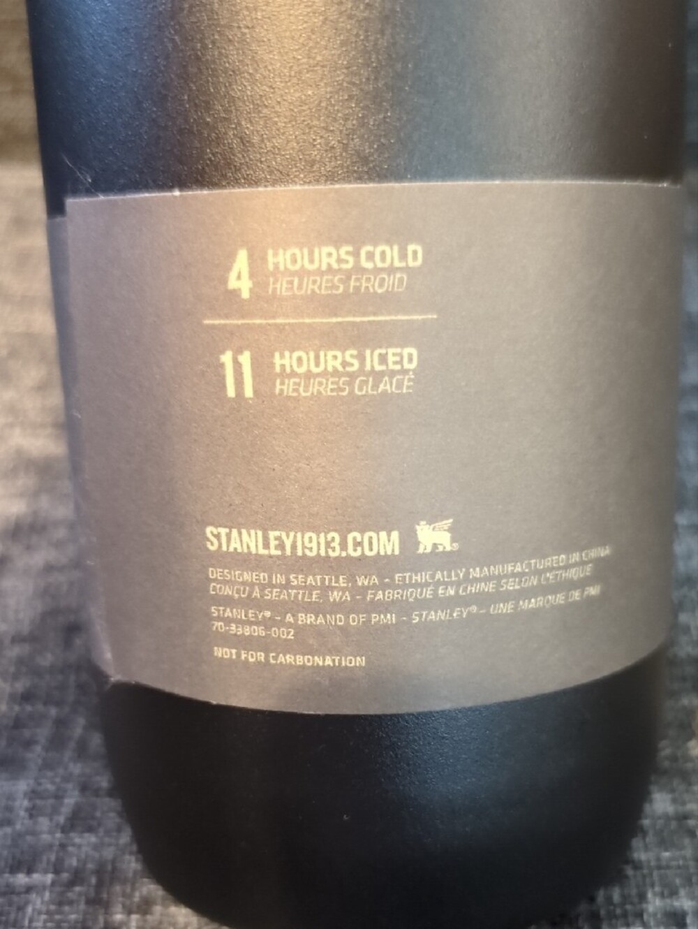 Limited Stanley Black Chroma Slim Bottle with Iridescent Purple Logo and Cap - Picture 7 of 11